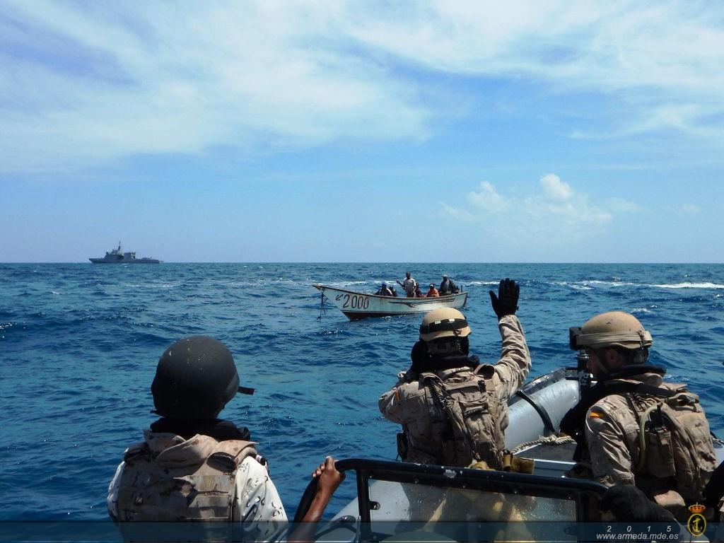 The ship’s VBSS squad regularly visits craft sailing in the designated area