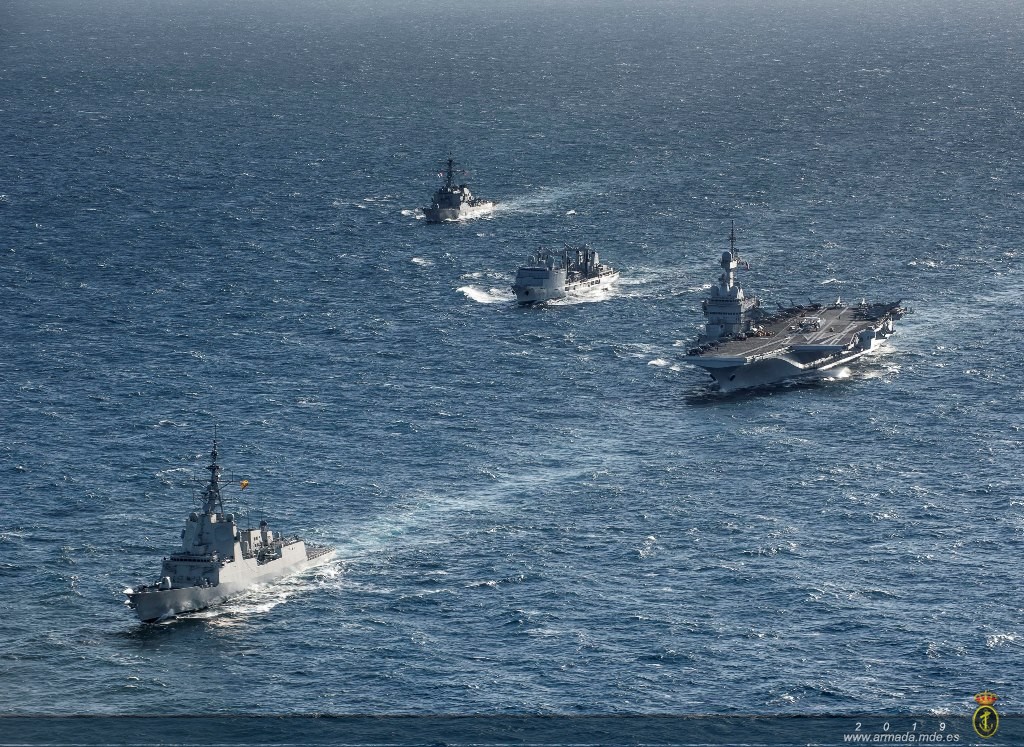 Frigate ‘Cristóbal Colón’ participated in Exercise ‘FANAL-19’ along with the French carrier ‘Charles de Gaulle’.