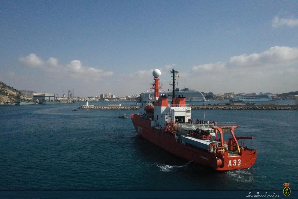 El Buque de Investigación Oceanográfica "Hespérides" regresa a Cartagena
