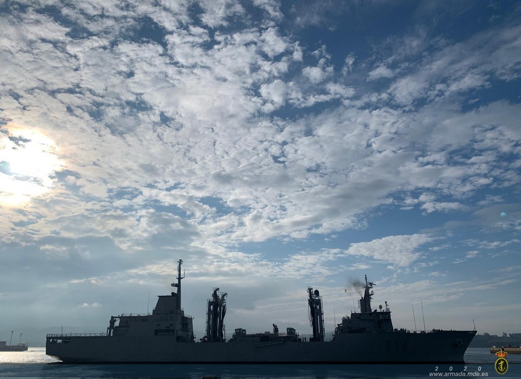 El buque de aprovisionamiento Patiño sale del Ferrol para incorporarnse a la Agrupación Naval Permanente de la Otan número 2.