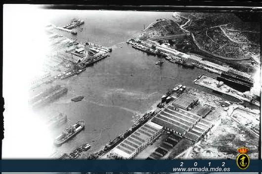 Vista aérea Puerto del Arsenal (1929)