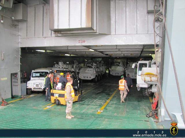 Unloading vehicles on the hold