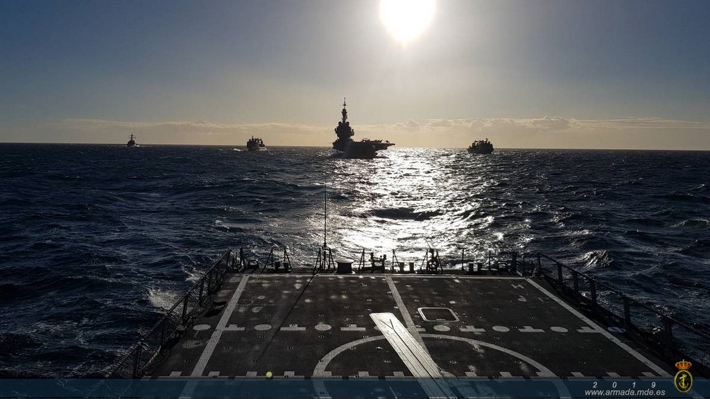 Frigate ‘Cristóbal Colón’ participated in Exercise ‘FANAL-19’ along with the French carrier ‘Charles de Gaulle’.